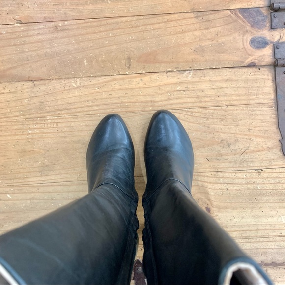 Anthropologie Terra Plana Two Tone Leather Boots 8.5 Retro Classic Academia - Picture 5 of 16